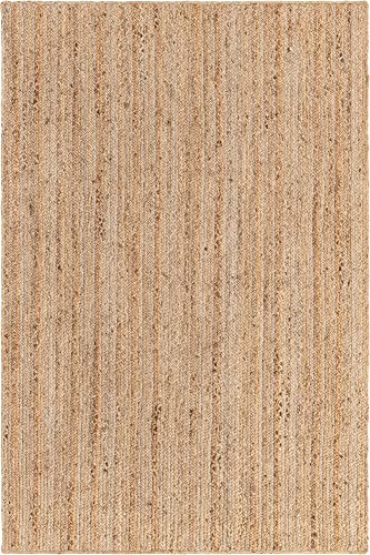 Rugs.com Hand Braided Jute Rug – 5' x 8' Natural Flatweave Rug Perfect for Bedrooms, Dining Rooms, Living Rooms - size: 5 x 8 Feet