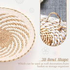 7 Pack Boho Wall Basket Decor,Hanging Woven Wall Basket Decor,Handmade Round Tassels Tapestry Wall Decor,Wicker Bamboo Seagrass Wall Hanging Decor for Farmhouse Living Rooms Bedrooms Display