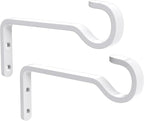 6 Inch 2 Pack Heavy Duty Outdoor Plant Hangers for Hanging Baskets, Iron Hanging Plant Brackets, Metal Plant Wall Hooks for Lantern, Bird Feeder, Windchime, White