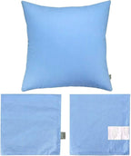 Thmyo 4-Pack 100% Cotton Comfortable Solid Decorative Throw Pillow Case Square Cushion Cover Pillowcase Sublimation Blank Pillow Covers DIY Throw Pillowcase for Sofa(18x18inch/45x45cm,Sky Blue)
