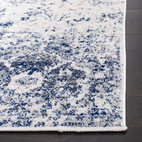 SAFAVIEH Madison Collection Accent Rug - 2'3" x 4', White & Royal Blue, Floral Medallion Trellis Design, Non-Shedding & Easy Care, Ideal for High Traffic Areas in Entryway, Kitchen, Bedroom (MAD611C) - color: White/Royal Blue, size: 2'3" x 4' (Rectangular