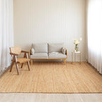 HOMEMONDE Chunky Braided Jute Area Rug 8x10 ft Rectangle Boho Home Décor Indoor Rug - Natural Handcrafted Farmhouse Style Rug for Bedroom, Living Room, Dining Room Kitchen, and Hallway - size: 8' x 10' (Rectangular)