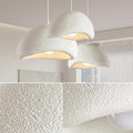 Scandinavian Pendant Lights Kitchen Island White Concrete Cement Look Pendant Light Dome Hanging Lamp Wabi Sabi Chandelier - Small - color: White, size: Small 11.8“
