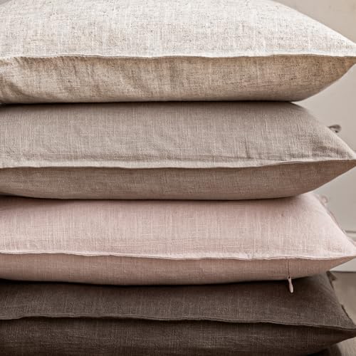 Foindtower Pack of 2, Decorative Linen Solid Throw Pillow Covers Soft Accent Cushion Case Boho Farmhouse Pillowcase for Bed Chair Couch Sofa Bedroom Living Room Home Decor 16 x 16 Inch Light Pink - color: Light Pink, size: 16" x 16" (Pack of 2)