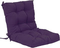 QILLOWAY Outdoor Seat/Back Chair Cushion Tufted Pillow, Spring/Summer Seasonal All Weather Replacement Cushions. (Purple)