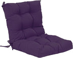 QILLOWAY Outdoor Seat/Back Chair Cushion Tufted Pillow, Spring/Summer Seasonal All Weather Replacement Cushions. (Purple)