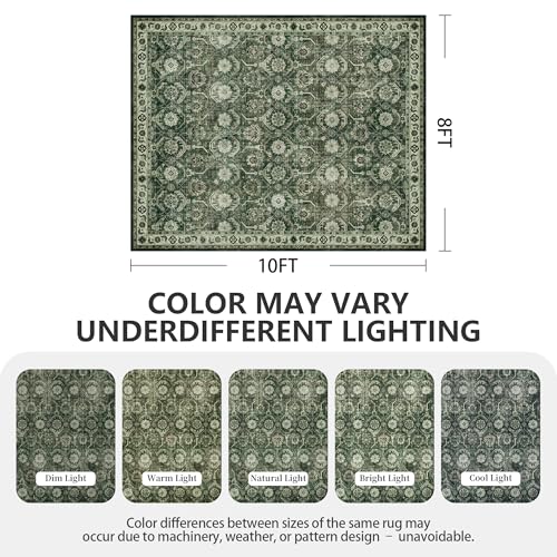 8x10 Area Rugs, Soft Non Slip Low Pile Washable Rug, Boho Modern Rug for Living Room, Bedroom, Dining Room, Sage Green - color: A-sage Green, size: 8' x 10' (Rectangular)