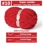 10 Pack Jumbo Chenille Yarn for Crocheting, #10 Super Bulky Baby Soft Yarn for Hand Knitting, 220 yds /70.5 oz Fluffy Chunky Knit Throw Blanket Yarn (Red) - color: 10 Red