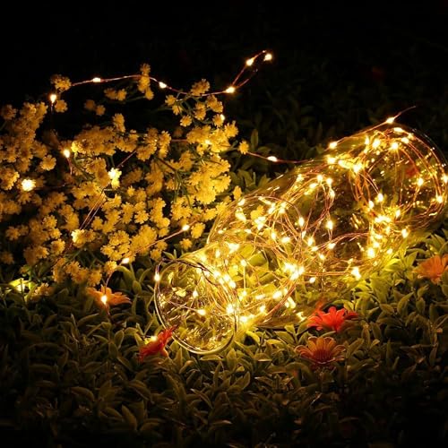 Joomer Fairy String Lights 66FT 200 LEDs Plug in Fairy Lights Indoor Copper Wire String Light DIY for Bedroom, Parties, Wedding, Christmas, Outdoor, Indoor Decoration (Warm White, Non-Connectable) - color: Warm White, size: 200led