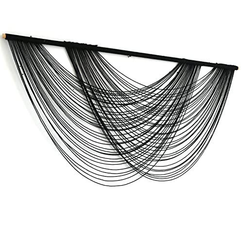Flber Macrame Wall Hanging Black Boho Wall Decor Large Boho Yarn Tapestry Living Room Bedroom Home Wall Decor 57" W x27 L