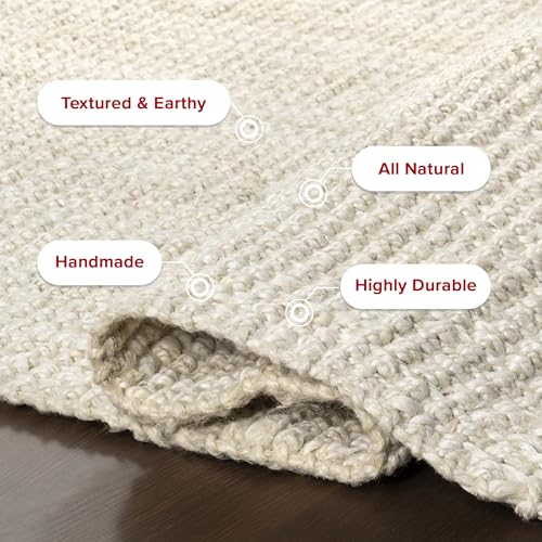 Nuloom Daniela Off-White, 6' x 9', Handmade, Jute, Tassel, Soft and Textured, High Traffic, Stain Resistant, Easy Clean, Durable Area Rug for Bedroom, Living Room, Dining Space, Foyer, Entryway - color: Off White, size: 6' x 9' (Rectangular)