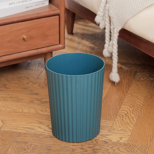 JiatuA Small Trash Can Plastic Wastebasket Round Garbage Container Bin for Bathroom, Kitchen, Bedroom, Home Office, College Dorm, Teal Blue - color: Teal Blue, size: 1.8 Gallons