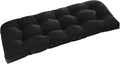 downluxe Outdoor Bench Cushion for Patio Furniture, Water Resistant Tufted Overstuffed Porch Swing Cushions, Thick Outdoor Loveseat Cushions, 44" X 19" X 5", Black, Set of 1