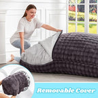 Hobestluk 3 in 1 Bean Bag Chair Giant Bean Bag Chairs for Adults with Bubble Cover Convertible Bean Bag Floor Cushion with Machine Washable Cover for Living Room (Bubble Dark Grey) - color: Shadow Grey
