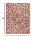 SAFAVIEH Cape Cod Collection Area Rug - 5' x 8', Natural & Red, Handmade Flat Weave Diamond Braided Jute & Denim, Ideal for High Traffic Areas in Living Room, Bedroom (CAP354B) - color: Natural/Red, size: 5' x 8' (Rectangular)
