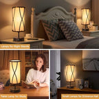 Distressed Table Lamps for Living Room, 3 Way Dimmable Touch Lamps, Small Bedside Lamps with LED Bulbs, USB Ports C+A, Nightstand Lamp for Kids Room, Bedroom, Office (1 Pack Iron) - size: 1 Pack Iron