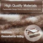 Luxury Fluffy Faux Fur Throw Blanket,Thick Fluffy Silky Fuzzy Cozy Blanket,Plush Blankets for Couch, Sofa, Chair, Bed-Faux Fur Brown Stripe 50 * 60inch - color: Faux Fur Brown Stripe, size: Throw (50" x 60")