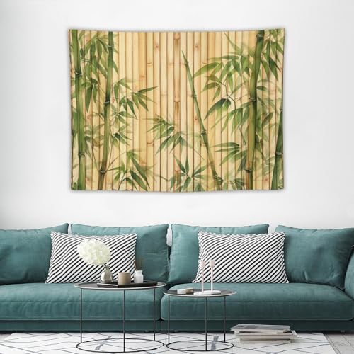 HZOHNAGO Bamboo Tapestry Chinese Style Green Leaves Printed Wall Tapestry Painting Wall Hanging for Bedroom Living Room Dorm 40" W x 30" H - color: Bamboo-6, size: 40"L x 30"W