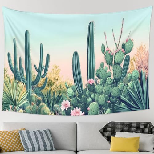 Keiutexe Cactus Tropical Tapestry 60" X 40" Desert Succulent Plants Wall Hanging Party Decorations Home Decor For Bedroom Living Room Dorm (150 X 100cm) - color: Cactus, size: 60 X 40 Inch