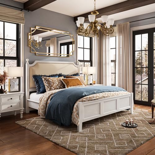 Kelly Miller Large Gold Full Length Mirror for Wall, 60"x30" Full Body Mirror Beveled Scalloped Modern Elegant Home Decor for Bedroom Living Room Bathroom Dressing Room Entryway Hallway - size: 60"L x 30"W