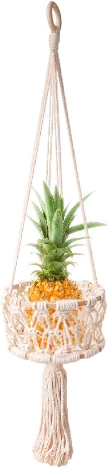 3 Tier Macrame Basket | Boho Hanging Plant Holder – Handwoven Indoor Flower Organizer, Decorative Rope Pot Hanger for Housewarming, Wedding, Birthday gefts, Stylish Hanging Ornaments for Living Room