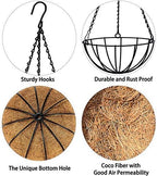 Kingbuy 14 Inch Metal Hanging Planter Basket with Coconut Liner, Wire Plant Holder Watering Pot for Indoor Outdoor Garden Balcony Patio Decoration - 2 Pack