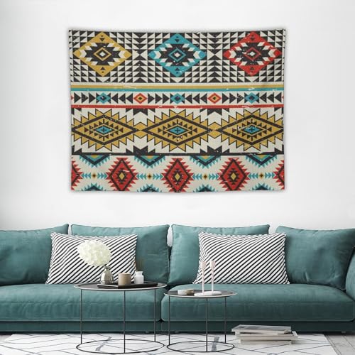Bohemian Patchwork Aztec Tapestry, Geometric Aztec Pattern Vintage Tapestries Home Decor for Living Room Bedroom Decoration 40in Wx30in H (102×76cm) - color: Bohemian Tapestry-31, size: 40in"Wx30in"H (102×76cm)