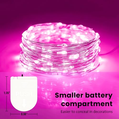 ZSJWL 30 Pack Pink Fairy Lights Battery Operated,7Ft 20LED Mini String Light, Waterproof Twinkle Light Silver Copper Wire Lights for Wedding Party Bedroom Christmas Table Decoration - color: Pink, size: 30 Pack – Battery Powered