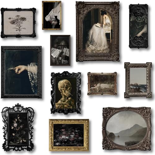 KBKBART Set of 12 Dark Academia Wall Art, Gothic Home Decor, Moody Wall Prints, Witchy Gallery, Halloween Decor for Dorm & Bathroom - UNFRAMED - color: Dark Academia Decor