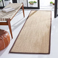 SAFAVIEH Natural Fiber Collection Runner Rug - 2'6" x 6', Maize & Brown, Sisal, Woven Design with Border (NF141C) - color: Maize/Brown, size: 2'6" x 6' (Runner)