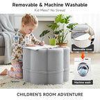 Tiita Floral Pouf Ottoman, Foot Stools Ottoman with Foam Chunk Filling, Puff Foot Rest for Couch, Living Room, Kids Room, Grey - color: Flower Grey