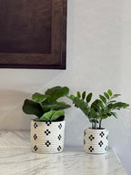 African Planter Baskets Sets of 3 Woven Sisal Baskets for Indoor Plant Pots Covers Home Decor Storage Organizer Gifts Zen Designs Arts and Crafts (Natural and Black)
