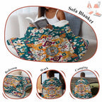 Throw Blanket for Couch,Bohemia Terracotta Flower Soft Flannel Bed Blankets Fluffy Throws Tribal Abstract Aesthetic Cozy Warm Plush Striped Blanket for Sofa Bedroom Living Room,60x80in - size: 60x80in