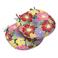 LVTXIII Outdoor Bistro Chair Cushions, 15"x15"x4" Round Patio Chair Cushions, All Weather Tufted Seat Cushions for Patio Furniture Use, Set of 2, Flower Bloom - color: Flower Bloom