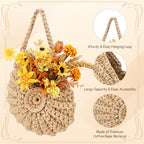 Qinyoung 3 Pack Boho Decor Hanging Wall Baskets for Kitchen Conch Baskets with Hooks Boho Conch Hanging Wall Kitchen Storage for Fruits Vegetables Onions Potatoes