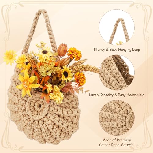 Qinyoung 3 Pack Boho Decor Hanging Wall Baskets for Kitchen Conch Baskets with Hooks Boho Conch Hanging Wall Kitchen Storage for Fruits Vegetables Onions Potatoes
