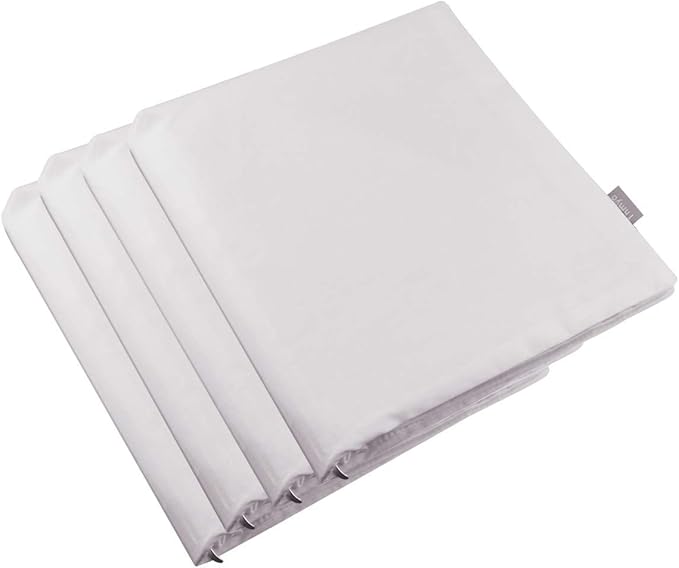 Thmyo 4-Pack 100% Cotton Comfortable Solid Decorative Throw Pillow Case Square Cushion Cover Pillowcase Sublimation Blank Pillow Covers DIY Throw Pillowcase(24x24 inch/ 60x60cm,Light Silver Grey)