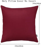 4-Pack 100% Cotton Comfortable Solid Decorative Throw Pillow Case,Thmyo Square Cushion Cover Pillowcase Sublimation Blank Pillow Covers DIY Throw Pillowcase for Sofa(24x24 inch/ 60x60cm,Wine red)