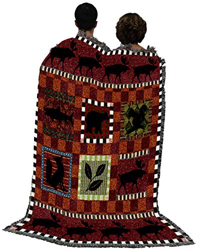 Pure Country Weavers Adirondack Lodge Blanket by Walter Robertson - Wildlife Lodge Cabin Gift Tapestry Throw Woven from Cotton - Made in The USA (72x54)