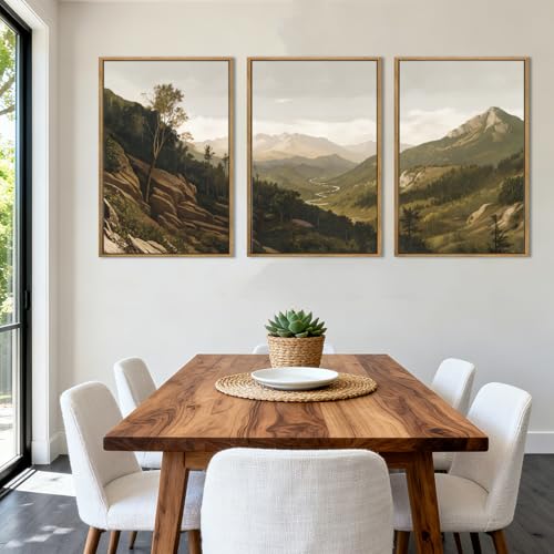 ANHUIB Mountain Wall Art Nature Mountain Ridge Wall Decor Woodland Landscape Painting 16x24 Inch for Living Room Bedroom Dining Room - color: Mountain Ridge, size: 24"L x 16"W