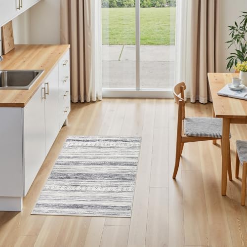 Tortania Area Rug Living Room Rugs - 2x3 Washable Soft Neutral Boho Moroccan Farmhouse Mat Indoor Floor Carpet for Bedroom Hallway Entryway Kitchen Home Office Decor - Grey - color: Grey, size: 2' x 3' (Rectangular)