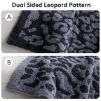 MH MYLUNE HOME Large Soft Micro Plush Leopard Blanket (71x78 inch, Dark Blue | Charcoal Grey) Warm Reversible Cheetah Blanket Leopard Pattern Throw for Sofa Couch Bed - color: Leopard Charcoal Blue, size: 71"x78" - 550 GSM