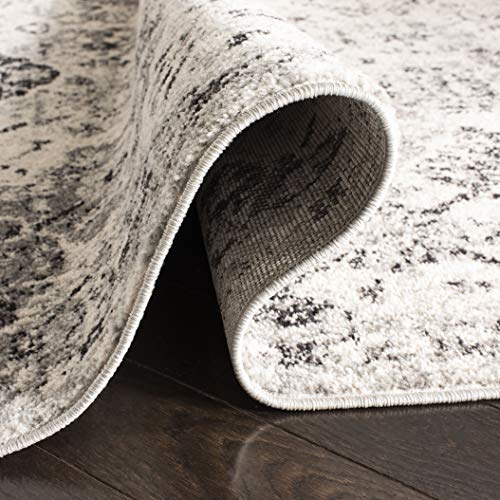 SAFAVIEH Madison Collection Runner Rug - 2'3" x 14', Silver & Grey, Boho Chic Distressed Design, Non-Shedding & Easy Care, Ideal for High Traffic Areas in Living Room, Bedroom (MAD611G) - color: Silver/Grey, size: 2'3" x 14' (Runner)
