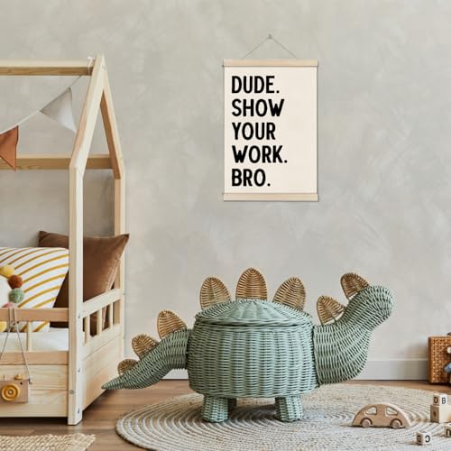 DOI-LANEE Funny Classroom Posters Hanger Frame, Show Your Work Poster, Math Classroom Must Haves Wall Decor 16x12 Inch, High School Gifts for English Teachers Students - color: Off-White A02