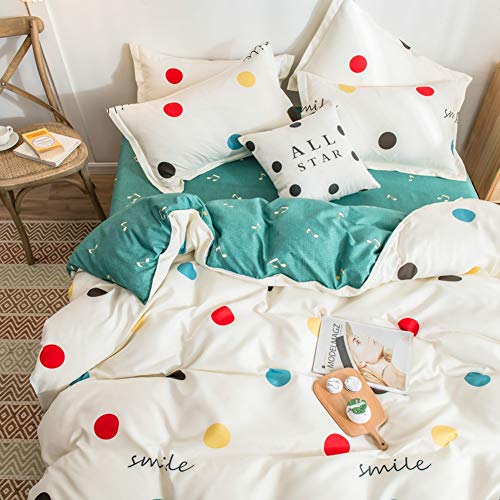 Feelyou Farmhouse Colorful Polka Dot Duvet Cover Set with Zipper Closure Ultra Soft Circles Bedding Set for Men & Women,Luxury Reversible Music Note Melody Comforter Cover Set(Twin, Beige) - color: Multi 46, size: Twin