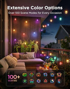 Govee Clear Bulb Outdoor String Lights, 48ft RGBWIC Dimmable Patio & Backyard Lights with 15 LED Bulbs, 111 Modes, IP67 Waterproof & Shatterproof, Works with Alexa, Google & Matter - size: 48ft