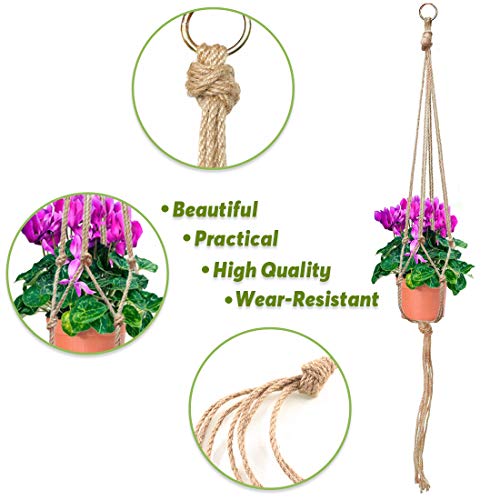 Keadic 6Pcs Macrame Plant Hanger, 3 Sizes Indoor Hanging Plant Holder Hanging Plant Holder Plant Hangers Hanging Planters for Indoor Plants for Home Patio Garden