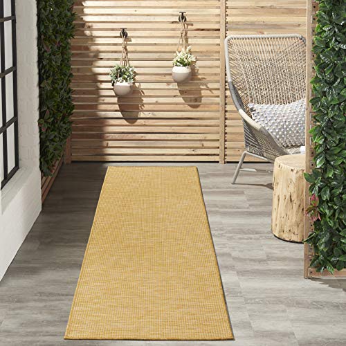 Nourison Home Positano Yellow 2'2" x 10' Area Rug - Easy Clean, Non Shedding, Bed Room, Living Room, Dining Room, Kitchen (10' Runner) - color: Yellow, size: 2'2" x 10' (Runner)