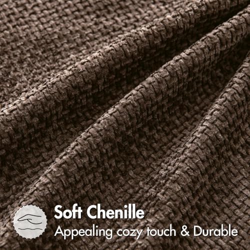 MIULEE Pack of 2 Couch Throw Pillow Covers 16x16 Inch Neutral Dark Brown Boho Accent Decorative Pillow Covers Soft Chenille Farmhouse Cushion Covers for Home Decor Bed Sofa Living Room - color: Dark Brown, size: 16" x 16" (Pack of 2)