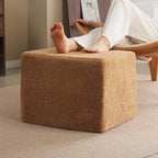 Tiita Pouf Ottoman and Foot Rest, Square Foam Stuffed Floor Pouf with Storag for Living Room, Brown - color: Square Brown